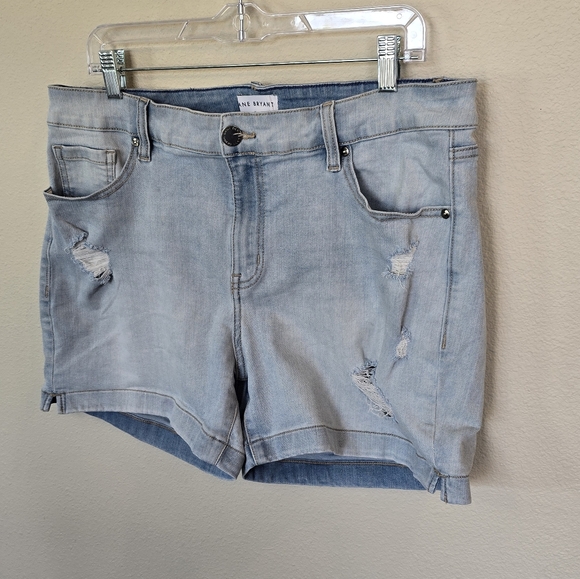 Lane Bryant Blue Denim Jeans Shorts High Rise Waist Womens Plus Size 16 - Picture 4 of 12